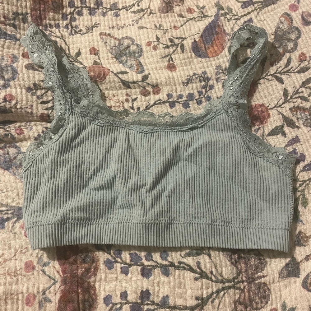 Garage Sage Green Lacey Bra Top